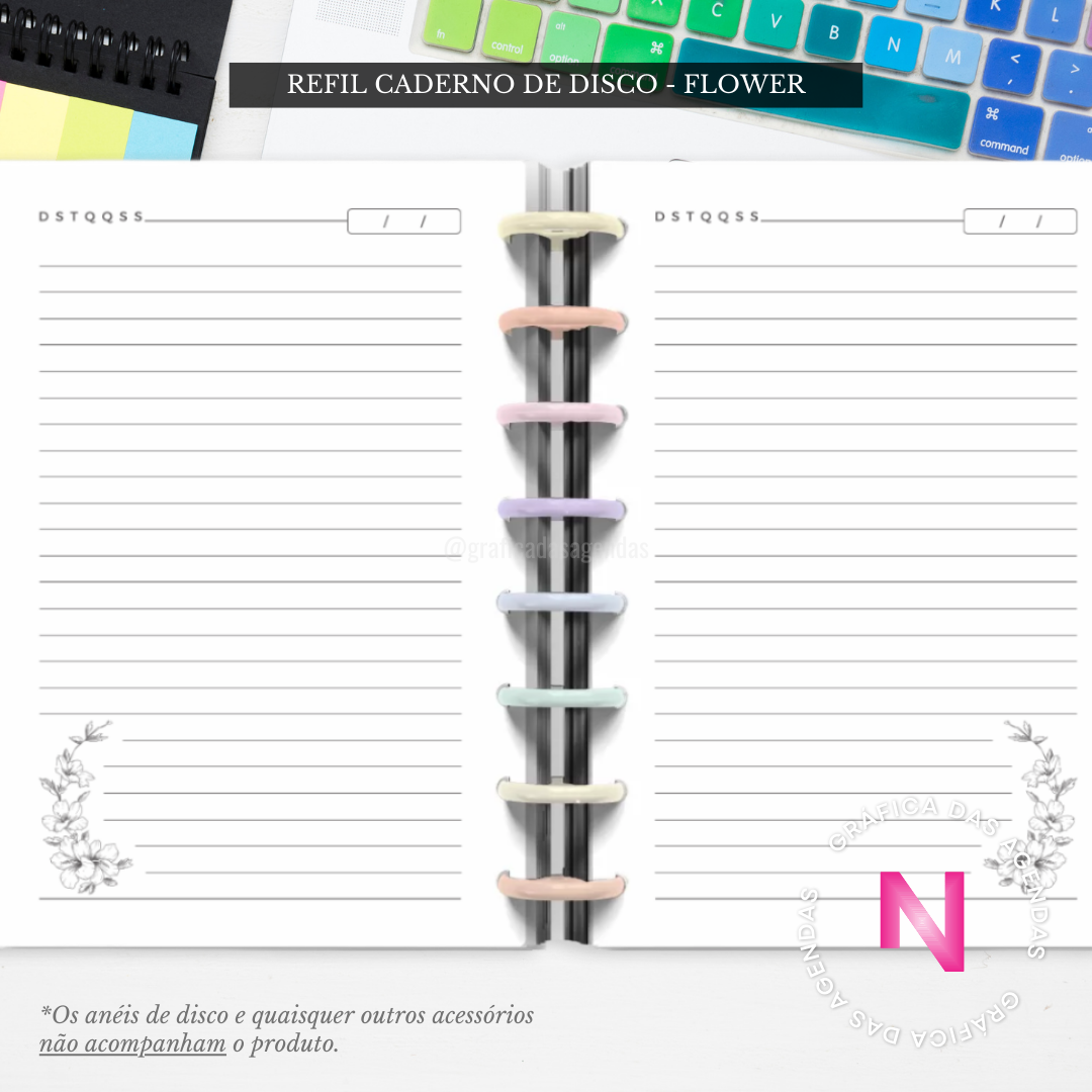 Flower - Refil Caderno de Disco